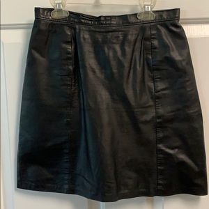 Vintage Black Leather Skirt